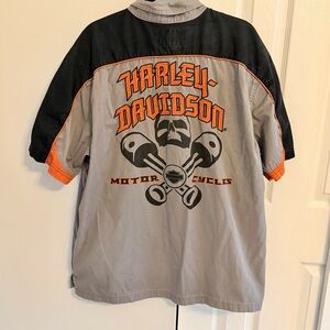 Harley-Davidson Men’s Gray Button Down Casual Shirt XL